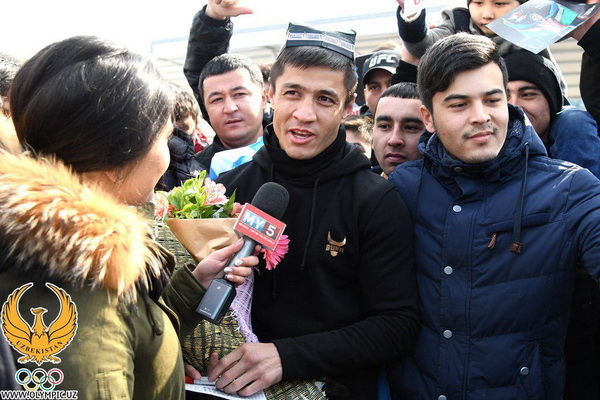 Shokhjahon Ergashev welcomed at the airport
