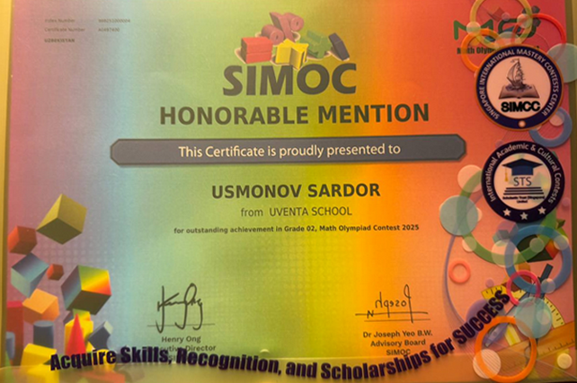 Young Uzbek Mathematician Shines at International Olympiad in Singapore
