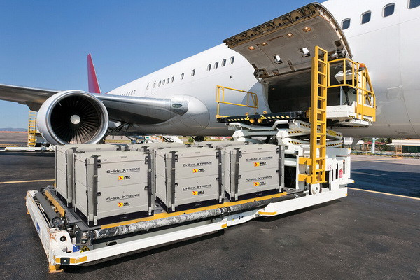 The volume of cargo sent by air makes up over 10,000 tons