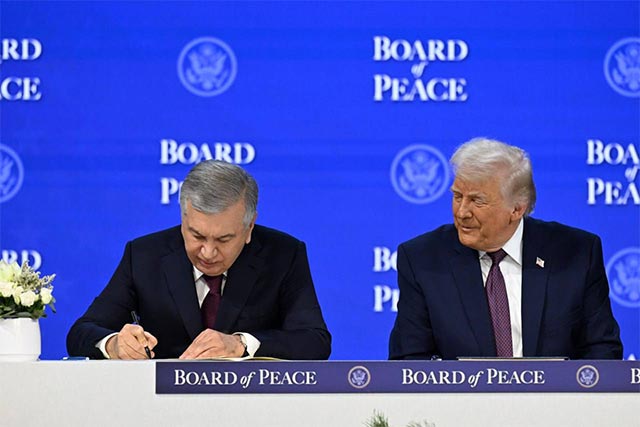 President of Uzbekistan Signs Charter of the Board of Peace