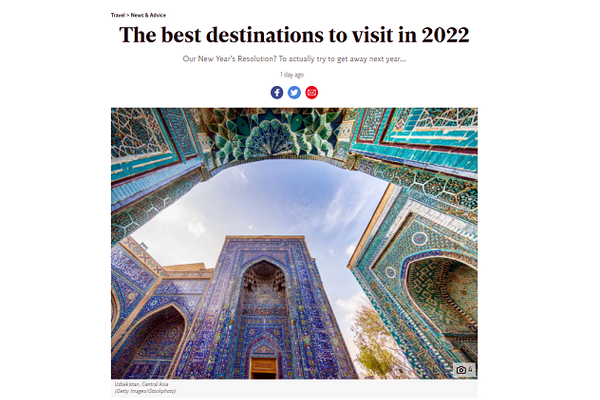 Uzbekistan is recognized as the best destination to visit in 2022