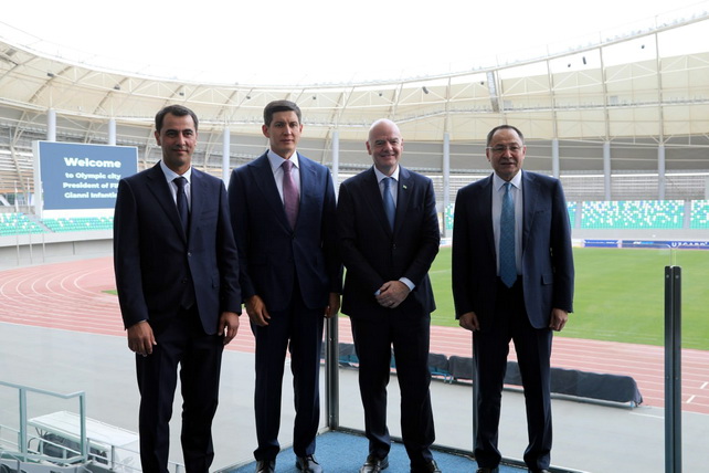 FIFA President Gianni Infantino Visits Olympic Village in Tashkent