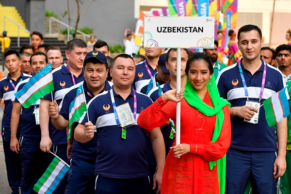 Flag of Uzbekistan is raised in Jakarta