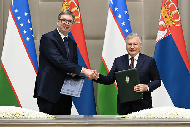 Presidents of Uzbekistan and Serbia Sign Joint Declaration