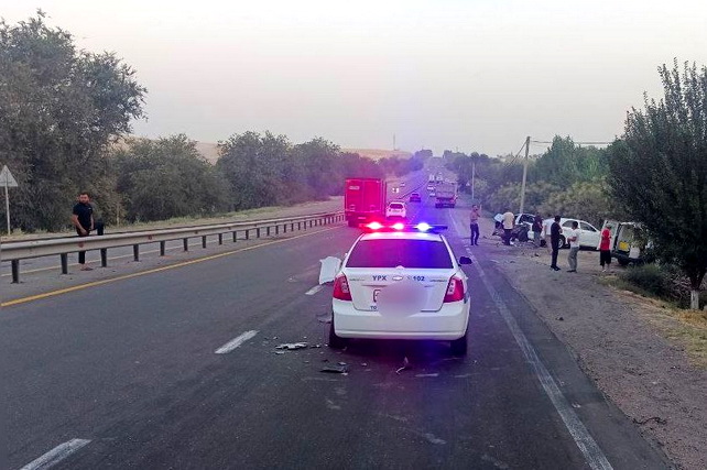 Double Traffic Accident Involving Police Patrol Vehicle in Tashkent Region