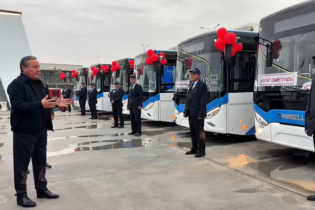 Андижонда янги авлоддаги электробуслар ҳаракати йўлга қўйилди
