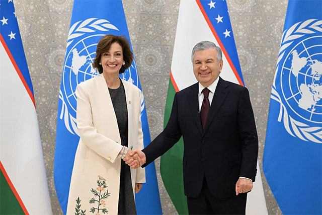 President of Uzbekistan Meets UNESCO Director-General Audrey Azoulay