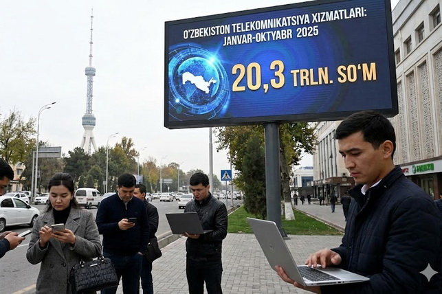 2025 йил январь–октябрь ойларида Ўзбекистонда телекоммуникация хизматлари ҳажми 20,3 трлн сўмга етди