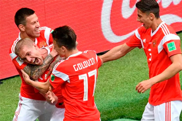 Russia scores five against Saudi Arabia