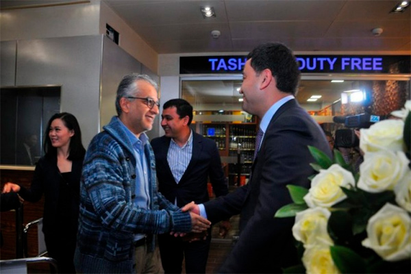 AFC President Shaikh Salman bin Ebrahim Al Khalifa arrives in Tashkent