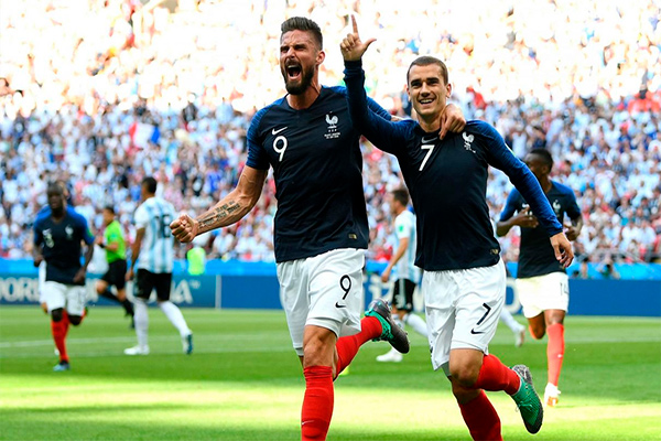 Mbappe double helps France beat Argentina