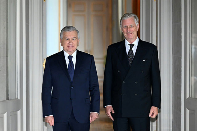 Mirziyoyev Meets King Philippe of Belgium in Brussels