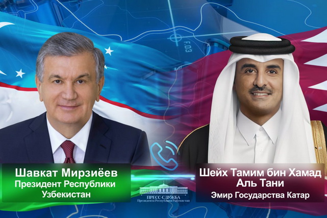 President of Uzbekistan and Emir of Qatar Hold Telephone Conversation