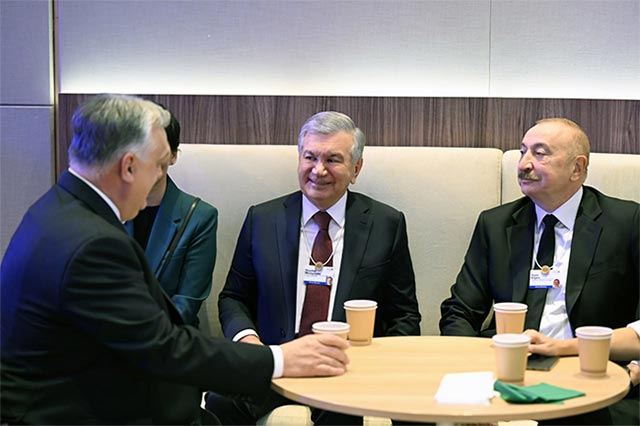 Meeting of the Leaders of Uzbekistan, Azerbaijan, and Hungary Held in Davos